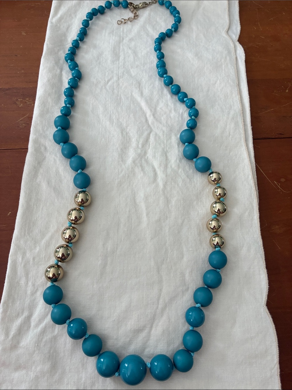 Linea by Louis Dell'Olio Turquoise Bead Necklace with Gold -Tone Spheres